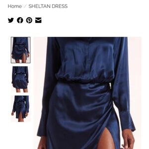 Amanda Uprichard Navy Satin Dress